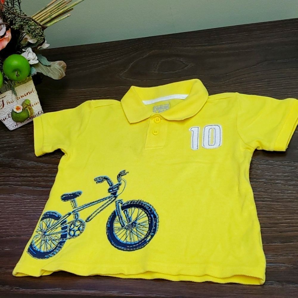 OshKosh B'Gosh lemon yellow polo shirt 24 months so cute embroidered det…